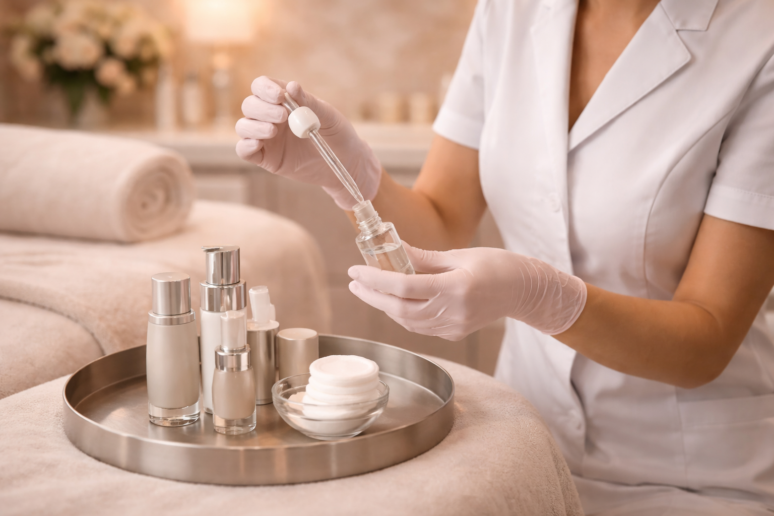 Luxury aesthetic treatment detail inside a premium medspa