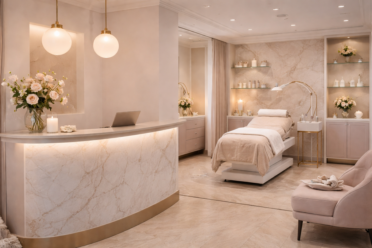 Elegant medspa interior with premium treatment room design